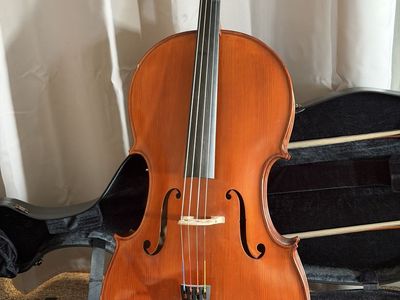 Full-Size Cello with Hard Case and Bow - Excellent Condition