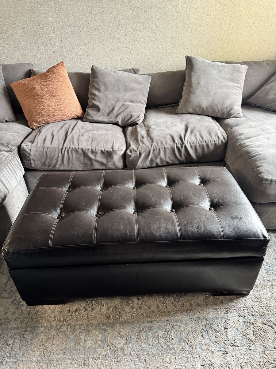 Leather Ottoman