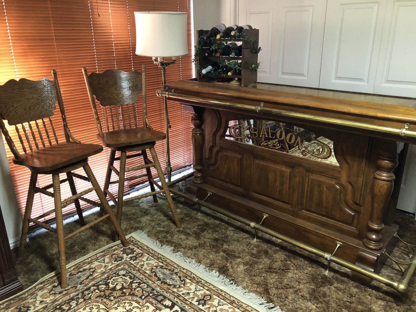 Two all wood bar stools. Price is $100 per chair.