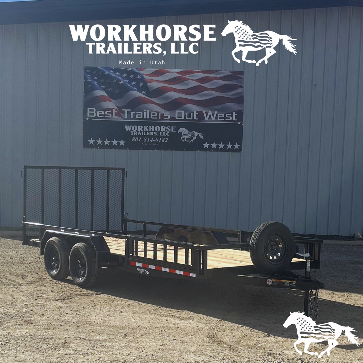 7x16’ Workhorse Tandem Axle Utility SIDE LOAD *SPARE TIRE INCLUDED*