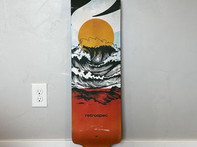 Retrospec Longboard Skateboard Drop-Through Sun and Wave Graphic