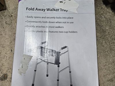 DMI Mobility Fold Away Walker Tray with 2 Cup Holders - Attaches to Most Walkers