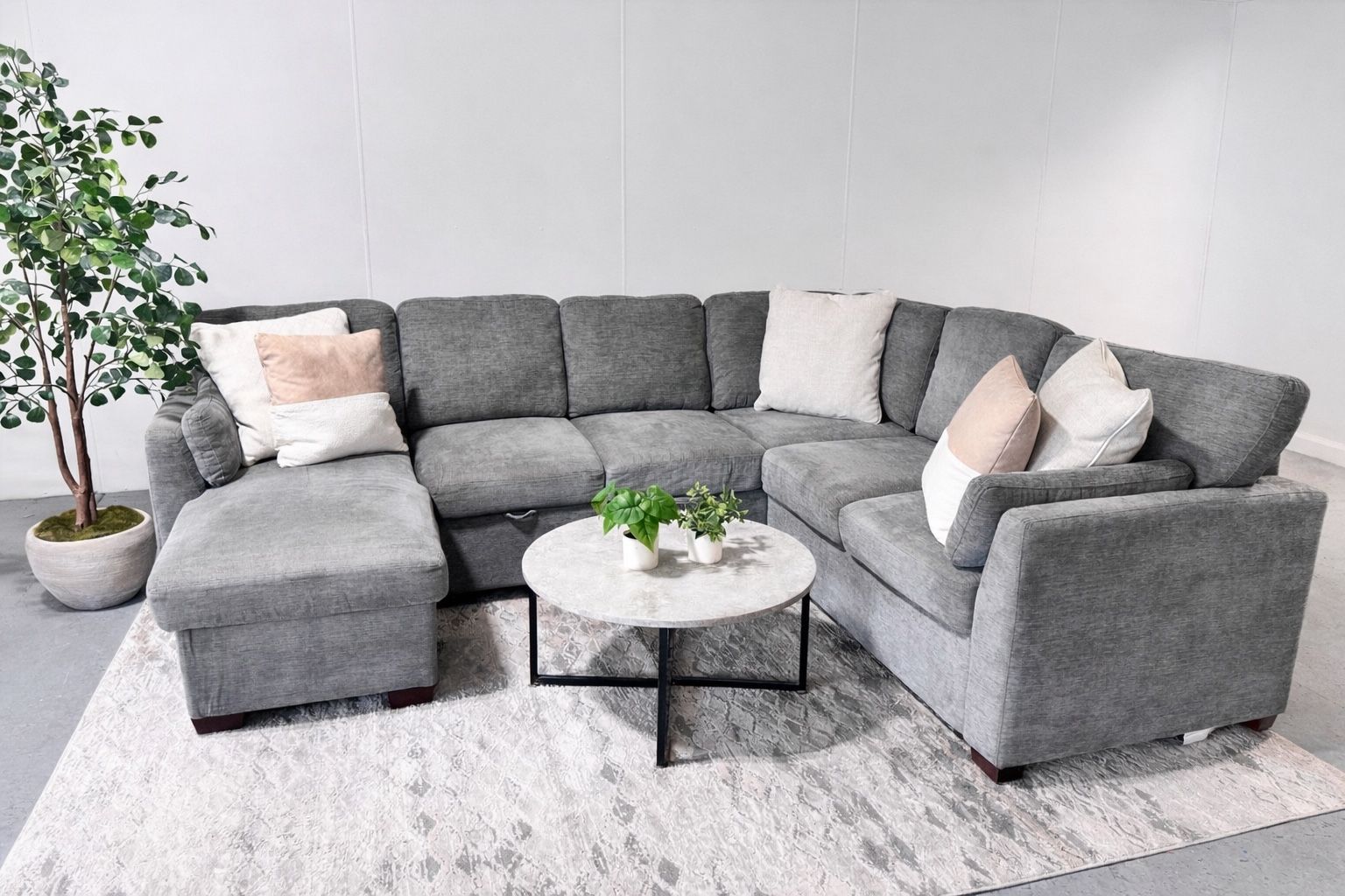 Gray Costco Sleeper Sectional w/ Storage Chaise