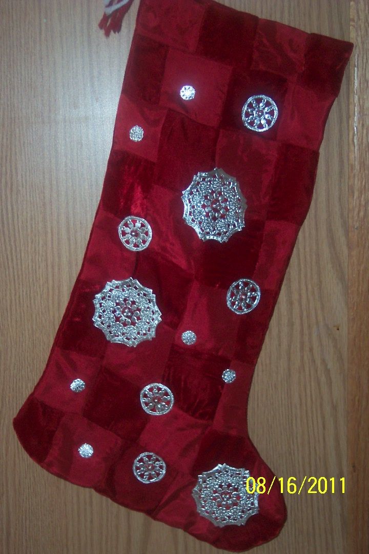 Snowflake Quilted Christmas stocking