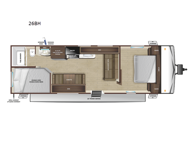 2023 Highland Ridge RV Go Play 26BH Bunkhouse|Front Bedroom