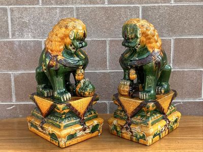 24” Foo Dog Statues Gardian Lions