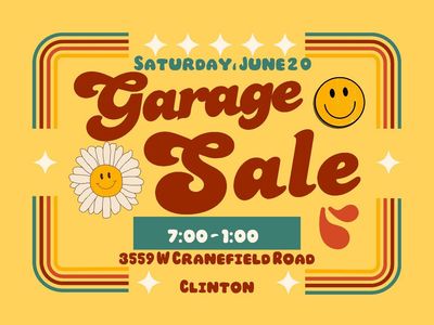 Garage Sale in Clinton - Saturday, June 20th, 7:00 AM - 1:00 PM at 3559 W Cranefield Road