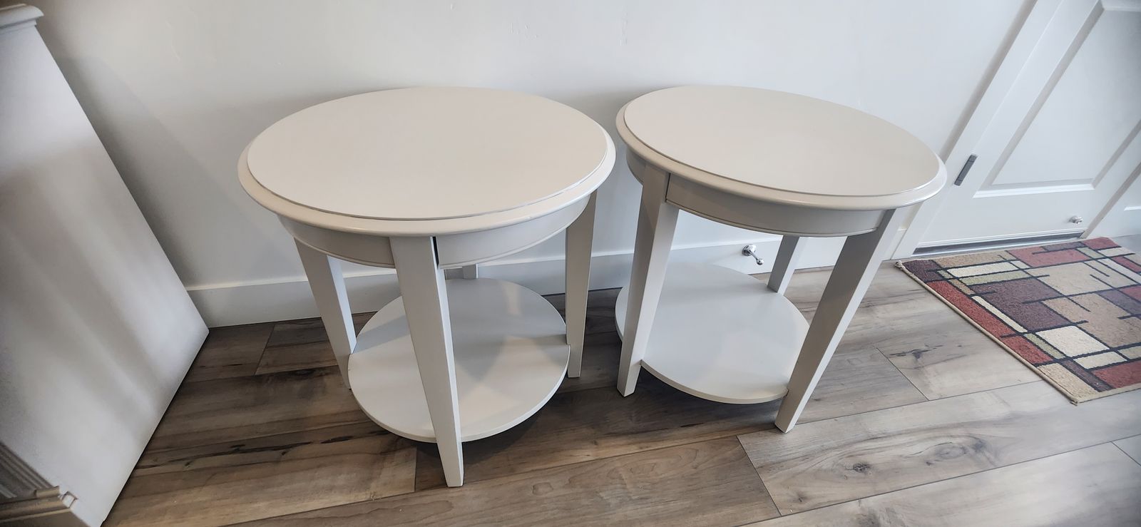 Pair of Custom Refinished Solid Hardwood Side Tables