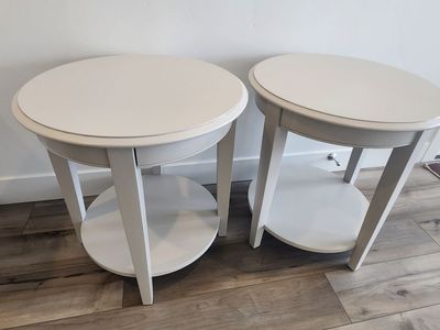 Pair of Custom Refinished Solid Hardwood Side Tables