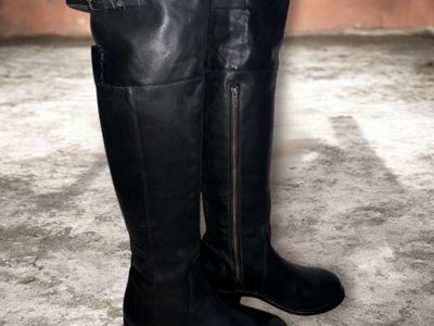 Dolce Vita Black Leather Over The Knee Boots -Sz 8