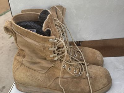 Combat Desert Military Boots Size 10.5R Beige Leather