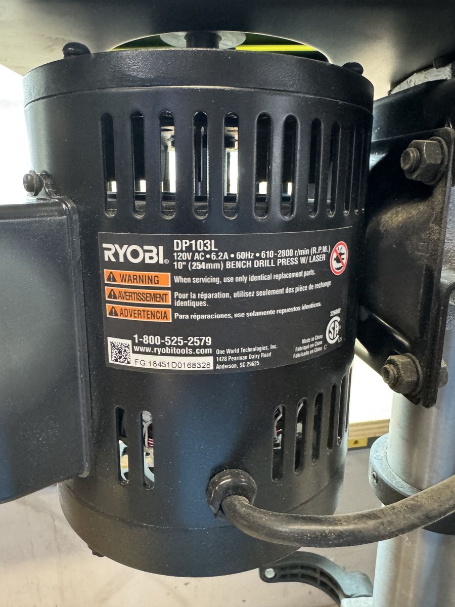 RYOBI DP103L 10 in. 5 Speed Drill Press with EXACTLINE Laser Alignment System