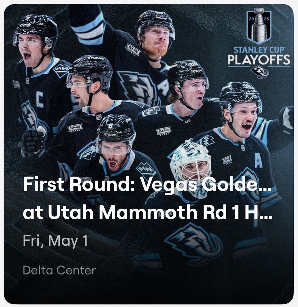 Utah Mammoth vs Las Vegas Knights Game 6 Friday May 1 Sec 129 Row 13