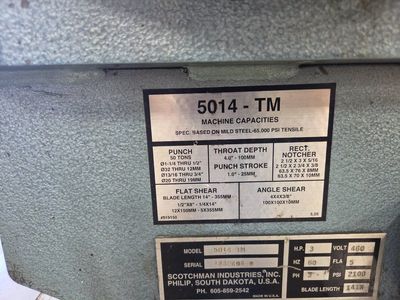 Scotchman 5014-TM 50 Ton Ironworker – Great Condition