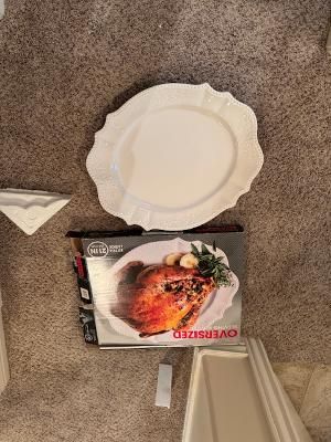 White serving platter
