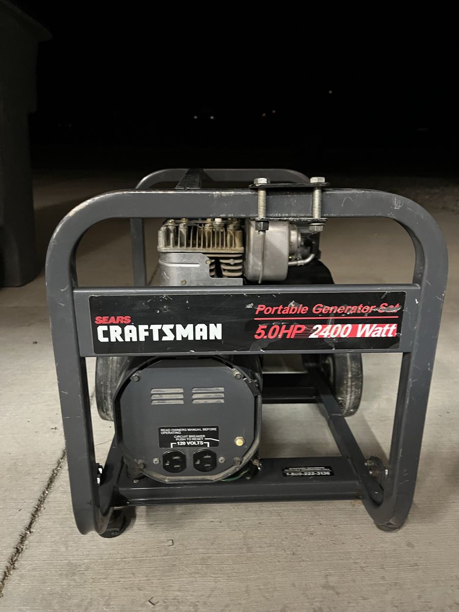 Sears Craftsman Portable Generator Set 5.0HP 2400 Watt