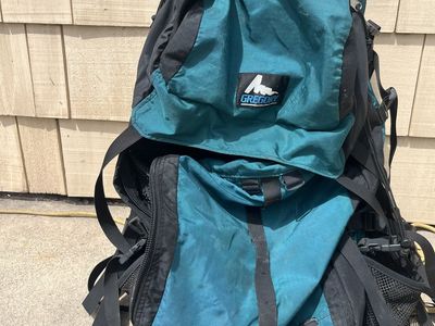 Vintage Gregory Internal Frame Backpack Teal Blue Black Hiking Camping