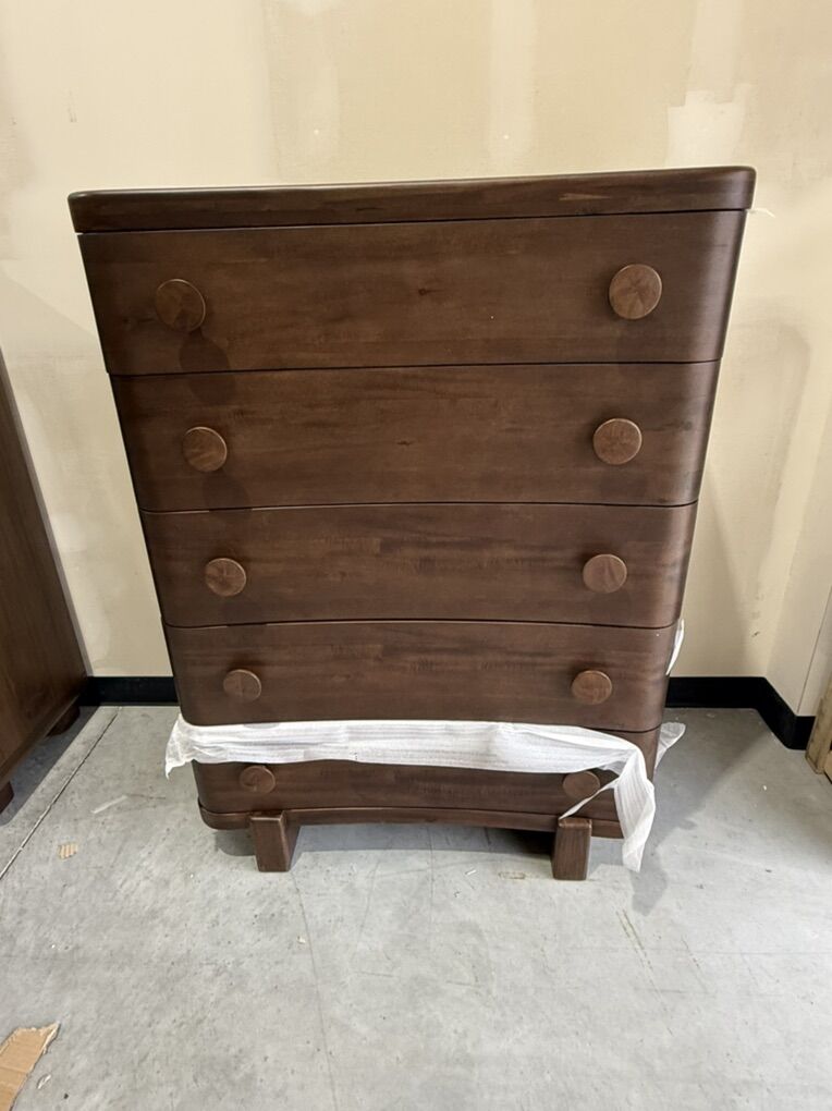 New Basi 5-Drawer Chest – Brown Spice Finish