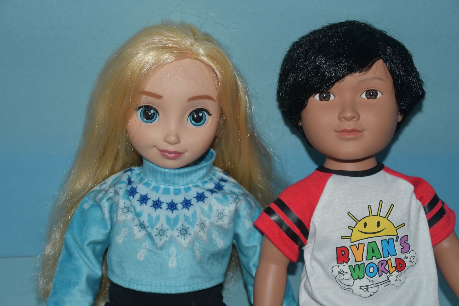 2 DOLLS ~ 18" ~ DISNEY ELSA & RYAN'S WORLD ~ CLOTHES & SHOES ~ CLEAN ~ $5