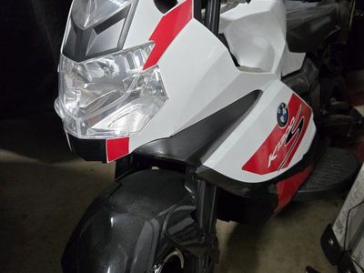 BMW K1300S Kids Electric Ride-On Motorcycle - White/Red, Battery-Powered