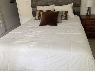 Queen bed frame and mattress