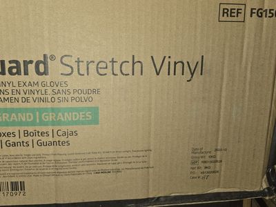 Medline FitGuard Stretch Vinyl Exam Gloves. (LARGE)