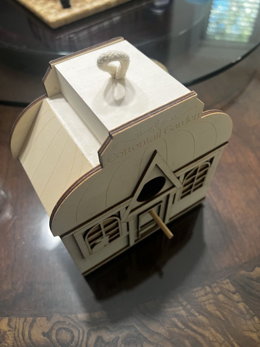 Cottontail Garden Wooden Decorative Birdhouse with Bunny Design
