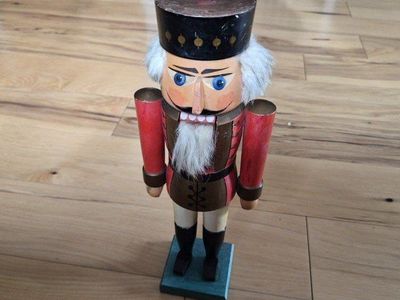 Vintage Wooden Nutcracker Soldier Figurine Holiday Decor