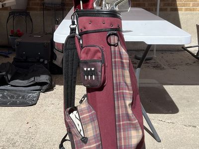 Golf bag, shoes, clubs