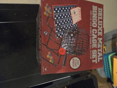 Cardinal Deluxe Metal Bingo Cage Set with Automatic Random Ball Selector