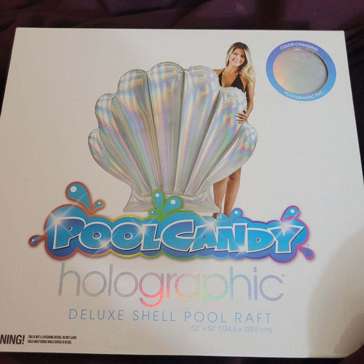 deluxe shell color changing pool raft