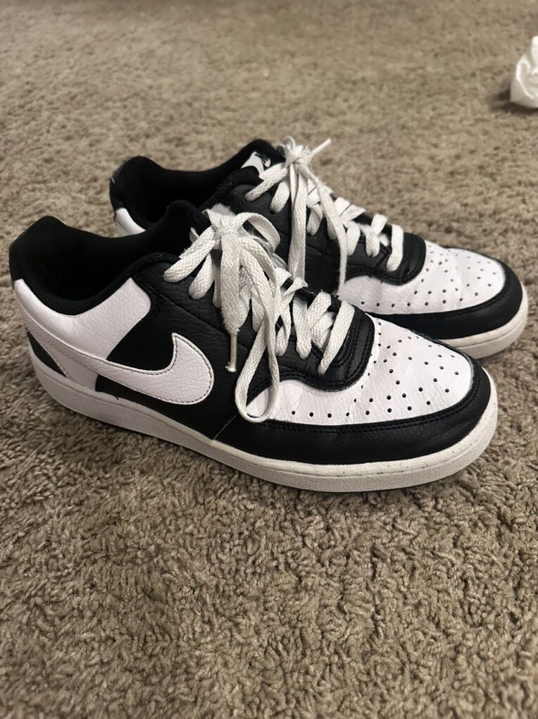 Nike Court Vision Black And White Size 7.5