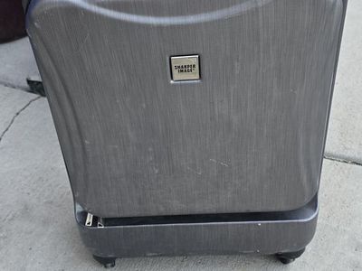 Sharper Image Multi-Access Hardside Underseat Spinner – Grey Laptop Rolling Suitcase