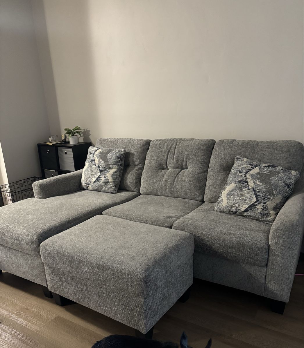 Gray Couch plus ottoman