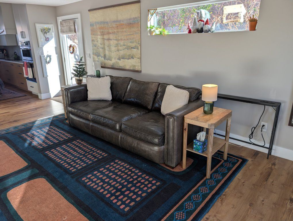 Thomasville Leather Deep Seating Long Sofa Couch