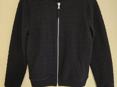GAP Black Quilted Bomber Jacket Full Zip Size Small