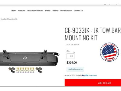 Rock Jock Jeep JK Tow Bar Mounting Bracket