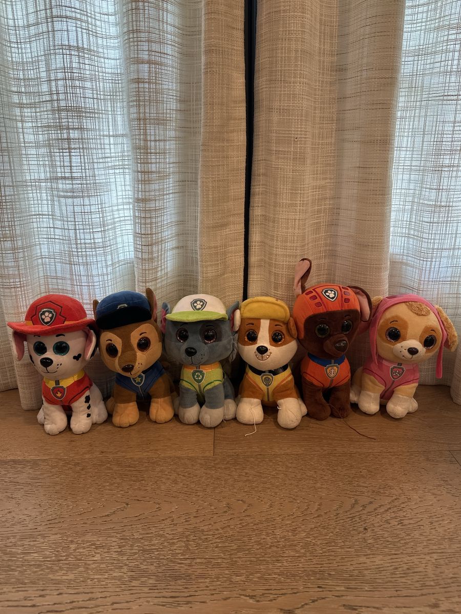 Paw Patrol Beanie Boo Style Stuffed Animal Plush Toy Set of 6
