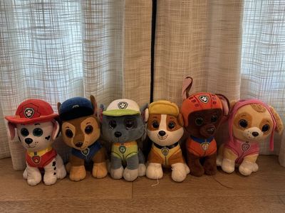 Paw Patrol Beanie Boo Style Stuffed Animal Plush Toy Set of 6