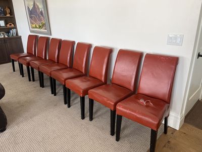 8 bonded leather dining chairs
