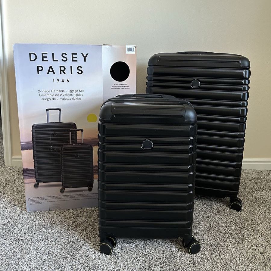 Delsey Paris Luggage Set 2 Piece 29” Suitcase + 22” Carry On Hardside