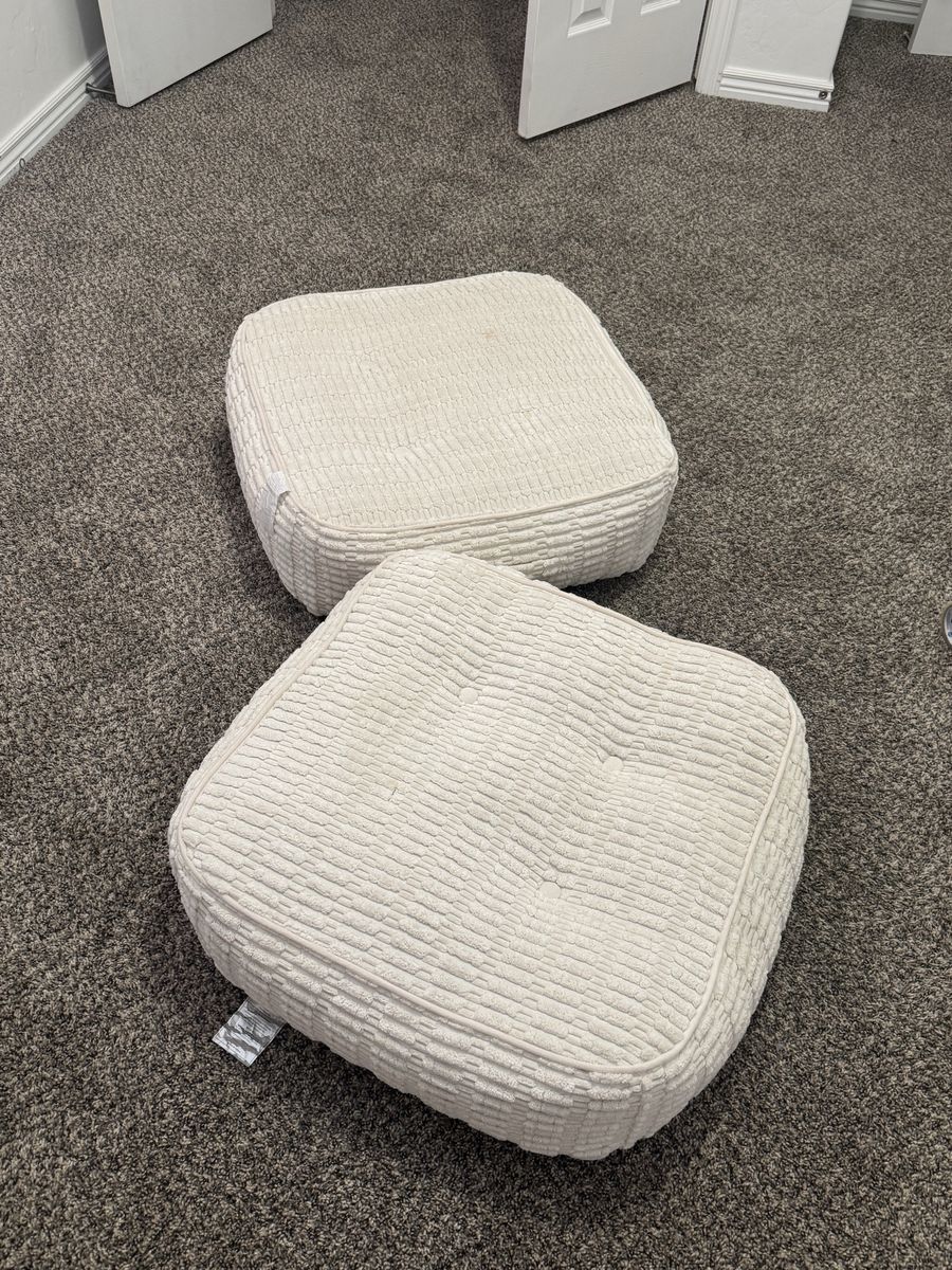 Figgy Modular Play Couch Floor Cushions - Cream Corduroy (Set of 2)