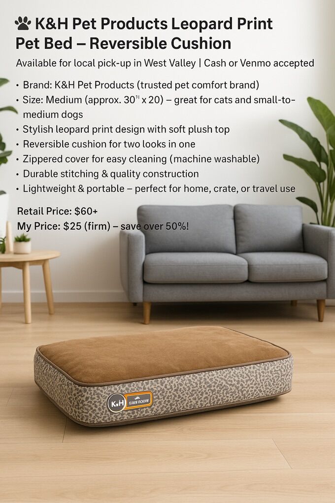 K&H Pet Products Leopard Print Pet Bed –