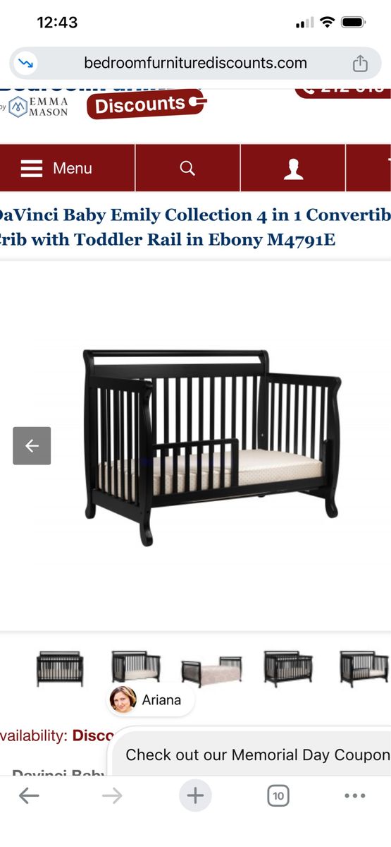Crib/Toddler bed w mattress