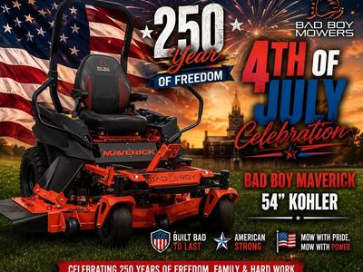 Bad Boy Maverick 54” Kohler 4th of July Sale!