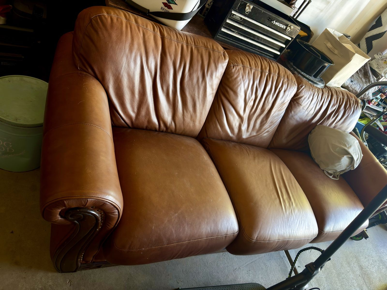 Brown Leather Sofa – $100 OBO