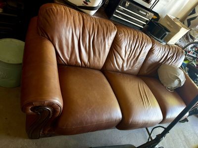 Brown Leather Sofa – $100 OBO