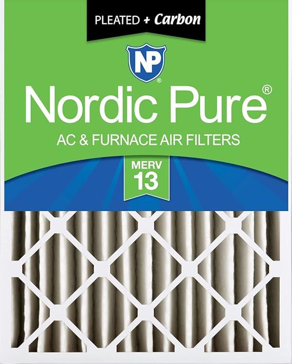 Nordic Pure Pleated 20x25x4 MERV 13 Plus Carbon Air Filter, 1 Pack #97801