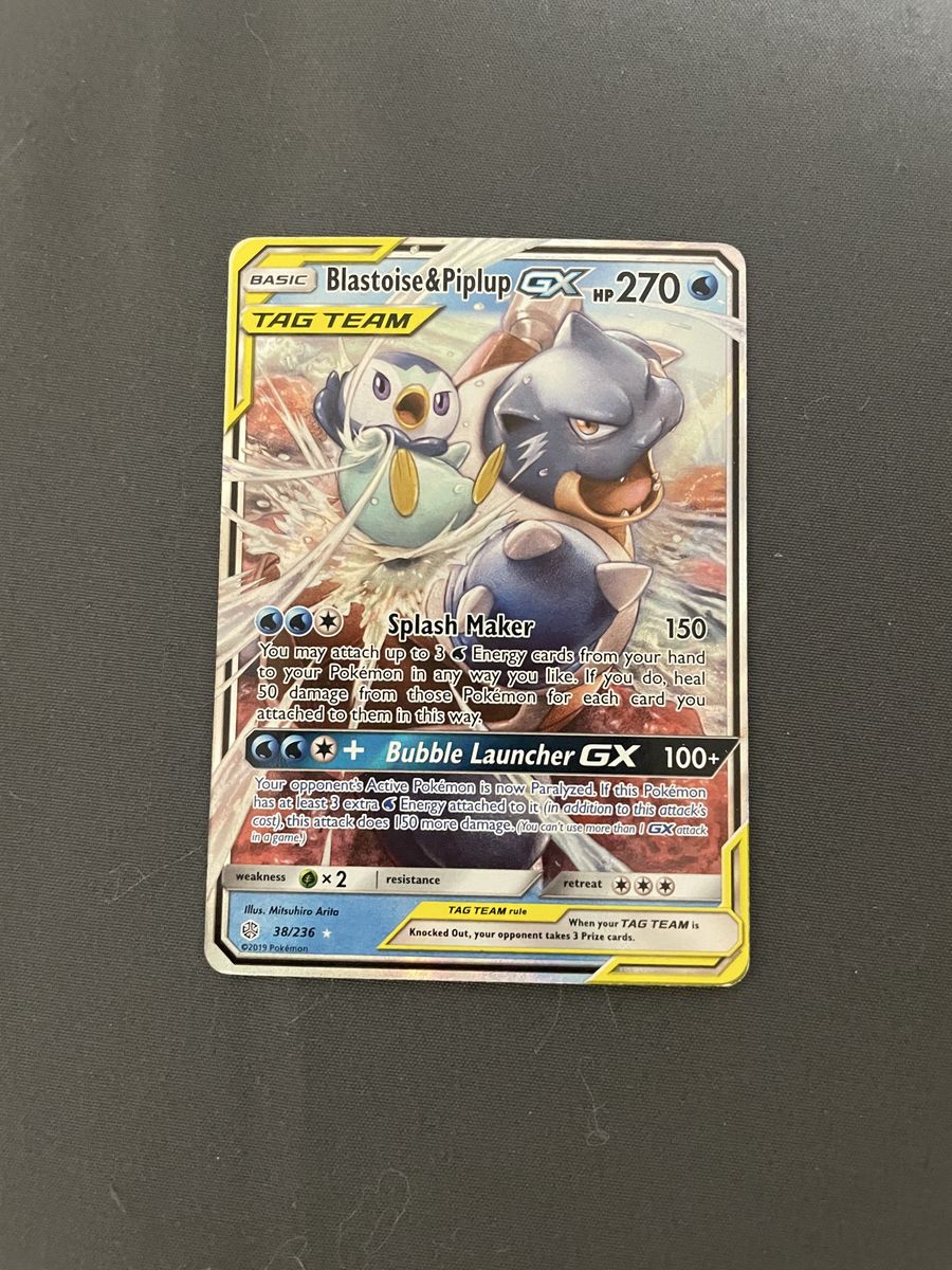 Blastoise & Piplup GX Tag Team Pokémon Card
