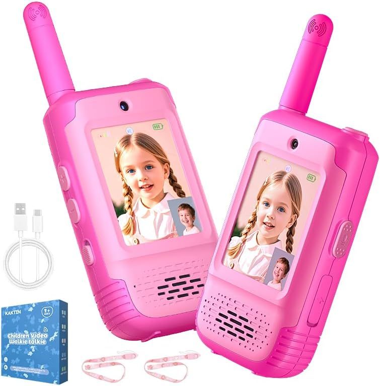 NEW Video Walkie Talkies for Kids, Toys for Girls Ages 3-12, Kids Walkie Talkies 2 Pack with HD Video & 3 Voice Changers